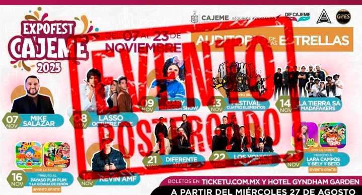 Posponen ExpoFest Cajeme 2025 en solidaridad con víctimas del incendio de Waldo’s Hermosillo