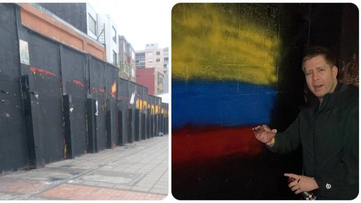 Josías Fiesco, activista del Centro Democrático, borró polémico gafriti petrista en Bogotá