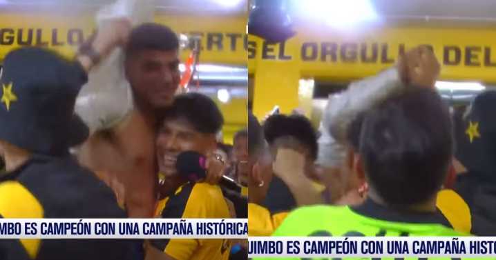 Le sacaron hasta la camiseta: Periodista de TNT Sports desata locura en camarín de Coquimbo tras coronarse campeón