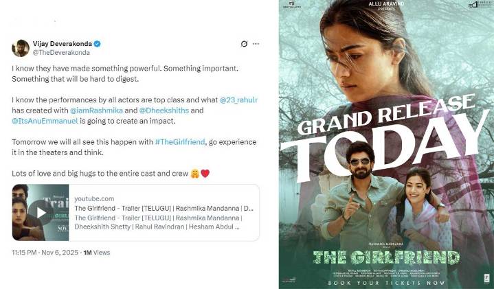 Vijay Deverakonda says Rashmika Mandanna’s The Girlfriend will “create an impact”