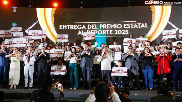 Armenta encabeza entrega del premio estatal al deporte 2025 con estímulos a deportistas poblanos