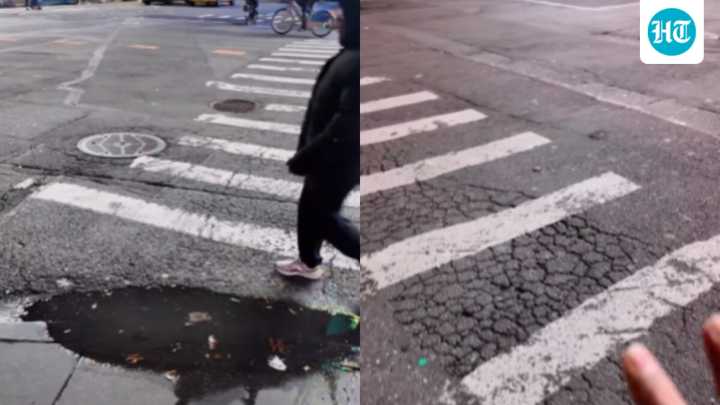 Indian man shares video of damaged road in New York City