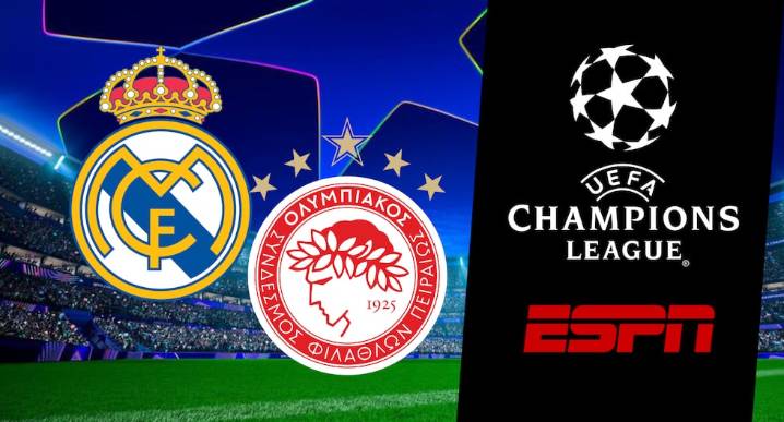 ESPN transmitió el partido Real Madrid (4-3) Olympiacos por la Champions League (25/11/2025)