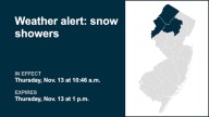 Weather alert issued for snow showers in 3 N.J. counties Thursday