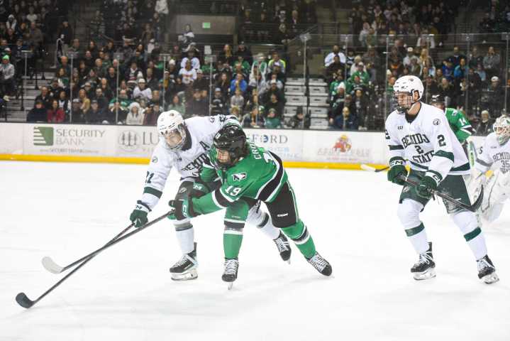 UND rookie centers Cole Reschny and Ollie Josephson thrive in win at Bemidji State