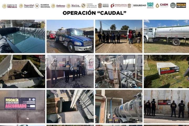 Aseguran 7 pozos y 25 pipas ligadas a robo de agua Edomex