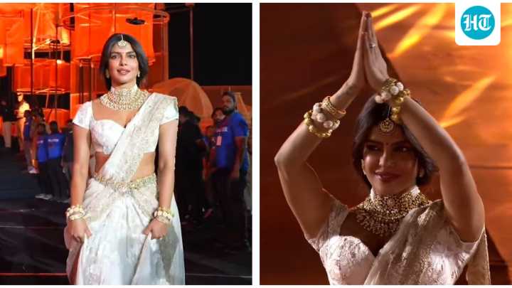 Desi girl Priyanka Chopra stuns in white, waves at fans at Globe Trotter event
