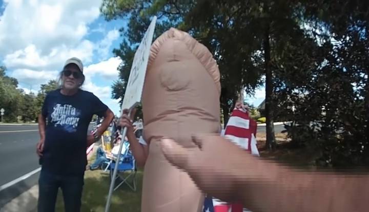 Body cam footage released in Fairhope phallic costume protest arrest