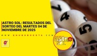 Astro Sol: resultados del sorteo del martes 04 de noviembre