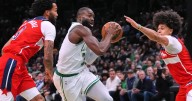 Brown scores 35 points in 26 minutes before watching Celtics coast to 136