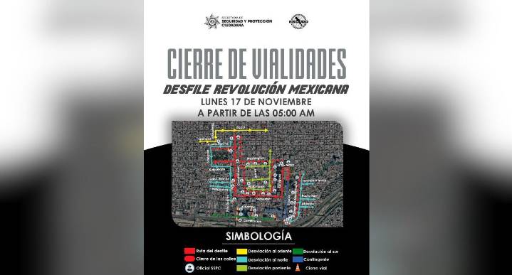 Cierres viales en Monterrey por desfile del 20 de Noviembre