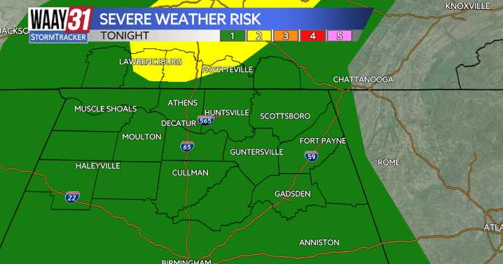 Strong to severe storms possible tonight