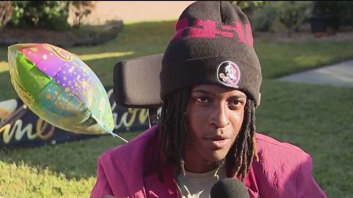 Ethan Pritchard welcomed home by community