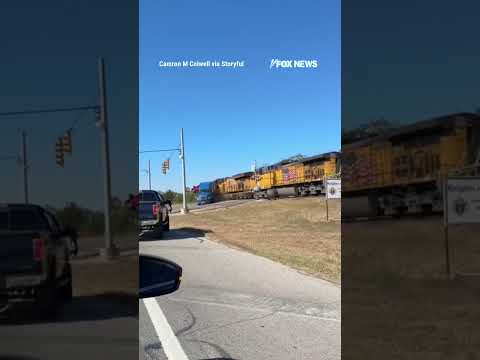 'GET OUT OF THE TRUCK!': Driver escapes before train barrels into semi