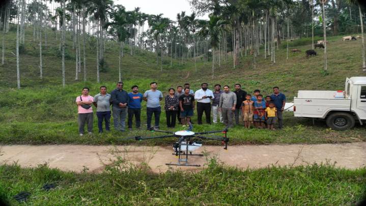 Meghalaya conducts drone-based biofungicide trial to combat bud rot in arecanut