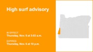High surf advisory active for South Central Oregon Coast until Thursday night