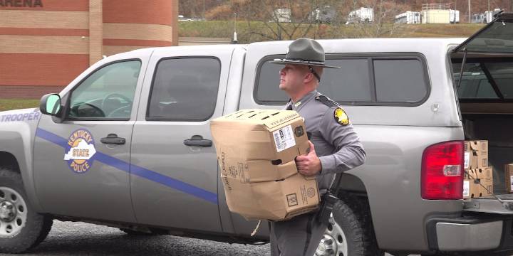 Kentucky State Police deliver hundreds of free Thanksgiving meals to Eastern Kentucky families