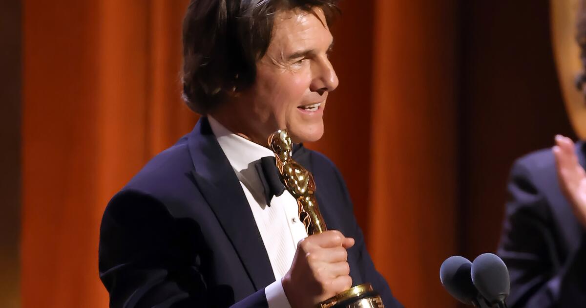 Tom Cruise accepts honorary Oscar: 'Making films is not what I do. It’s who I am'