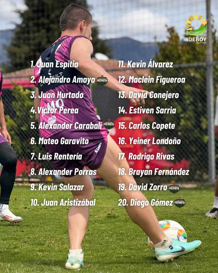 Oficial: Convocatoria de Patriotas para enfrentarse a Real Cundinamarca -