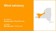 Wind advisory affecting New York until 1 a.m. Monday