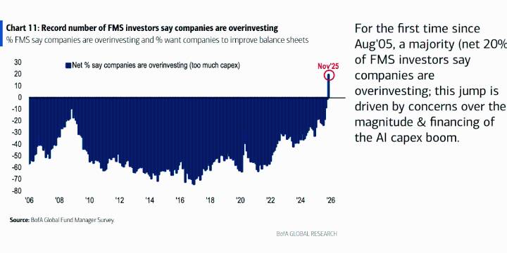 Investment alarm bells ring: For the first time in 20 years, AI bubble fears have fund managers saying companies are overdoing it