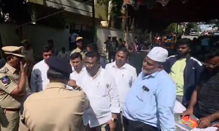 Tension Flares Between Congress and BRS Workers in Shaikhpet During By