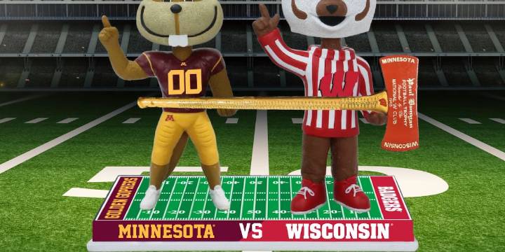 Bobblehead revealed ahead of annual Badgers, Gophers rivalry battle for Paul Bunyan’s Axe
