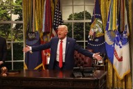 “Who’d have thought it’d be not me?”: “SNL” recreates Trump reaction to Oval Office fainting