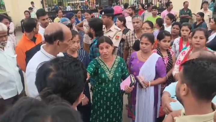 Parents protest Tripura Sports Council’s new ID card fee policy at NSRSC complex