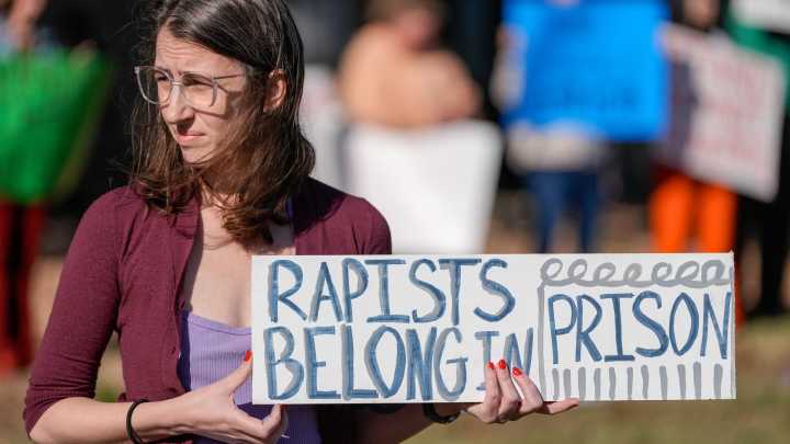 Video shows protestor condemn sentencing of Jesse Butler in teen rape case