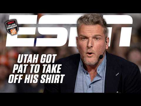 ‘TAKE IT OFF!’ 🗣️ Utah crowd gets Pat McAfee to take off his shirt 👕🤣