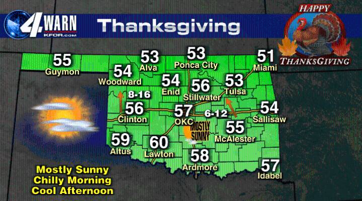 Perfect Oklahoma Fall Weather into Thanksgiving!