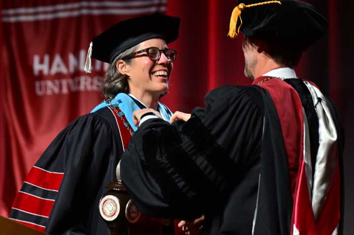Mayme Hostetter formally takes on role as Hamline University president