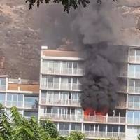 HFD extinguishes a fire at Makaha Valley Towers Home, woman taken in serious condition