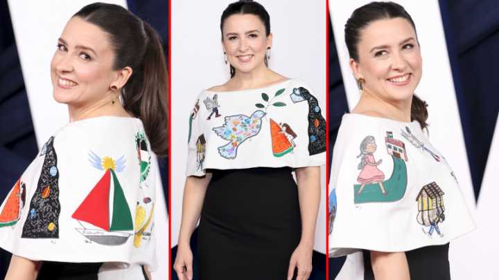 Ms. Rachel luce un vestido con dibujos de niños de Gaza