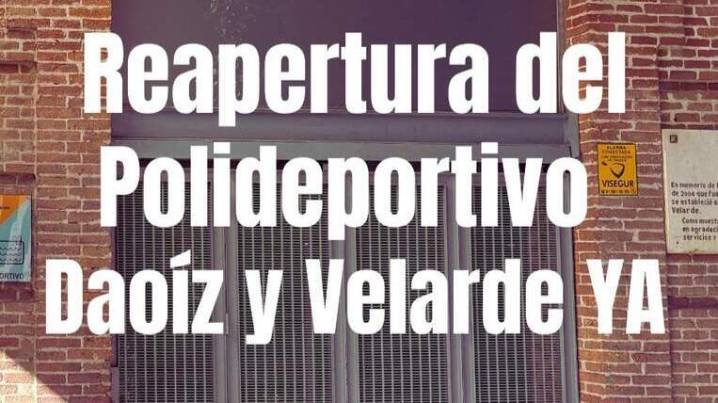 Vecinos de Retiro se movilizan para exigir la reapertura inmediata del Polideportivo Daoíz y Velarde