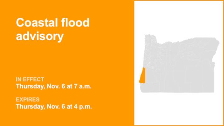Coastal flood advisory for South Central Oregon Coast for Thursday
