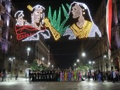 Encienden mosaicos en el Zócalo por 115 aniversario de la Revolución Mexicana