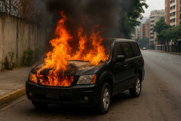 ¡Caos en Caracas! Tres vehículos en llamas en impactantes incendios simultáneos.