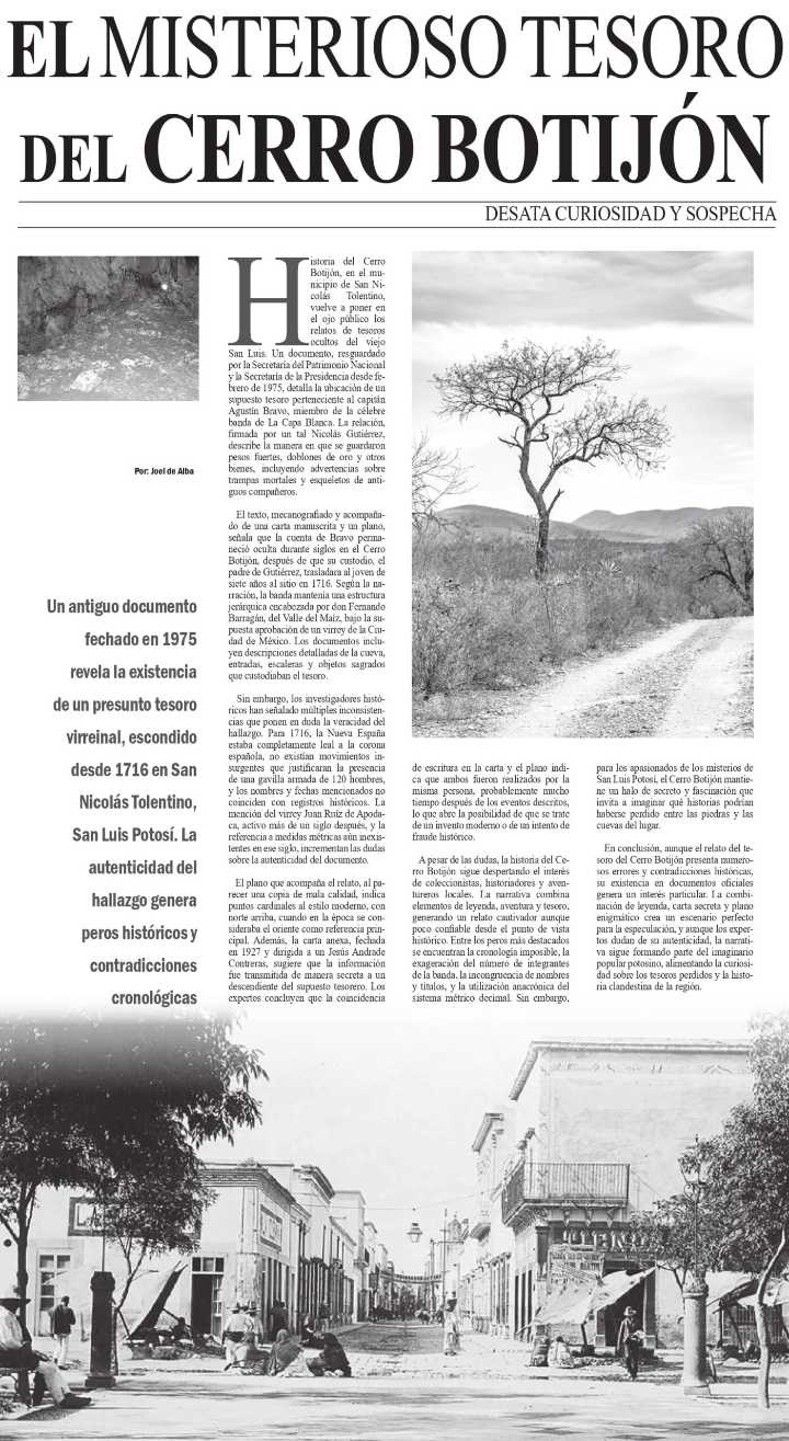 El misterioso tesoro del Cerro Botijón desata curiosidad y sospecha