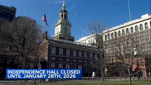 Philadelphia's Independence Hall will be closed until the end of January