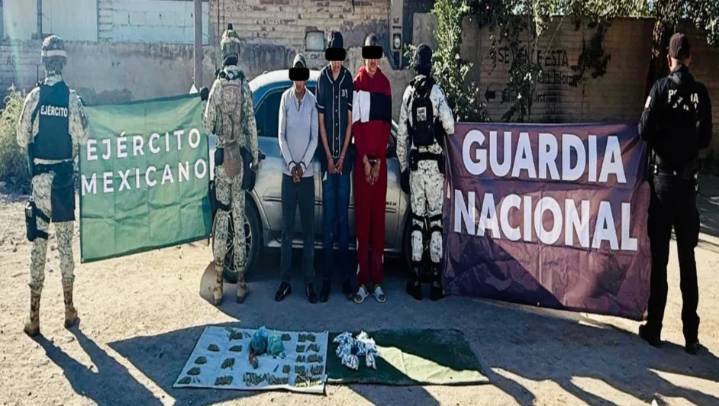 Aseguran mil 590 dosis de cocaína y metanfetamina en Sonora; hay 3 detenidos
