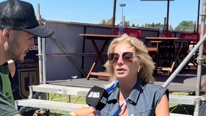 Yanina Latorre alentó a su hijo en la Copa Potrero