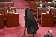 Australian Senator Pauline Hanson barred from Parliament for wearing burqa in protest