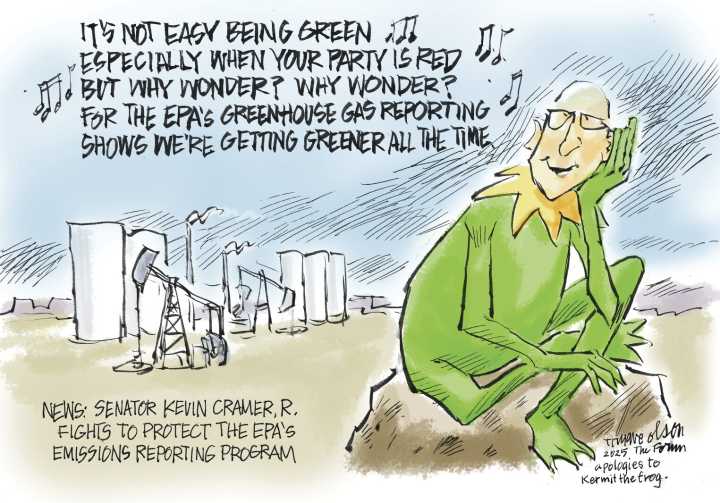 Trygve Olson cartoon: Being green