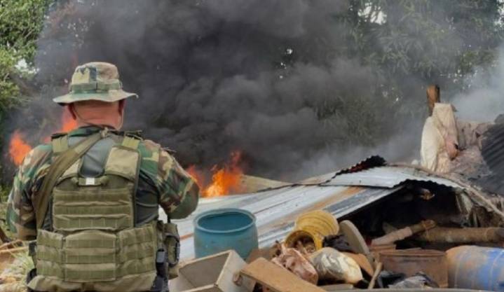 FANB desintegra campamento de minería ilegal en el estado Bolívar