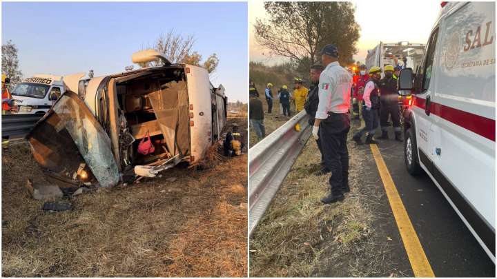 Vuelca Autobús Turístico en Carretera Morelia-Pátzcuaro; Hay al Menos 7 Muertos
