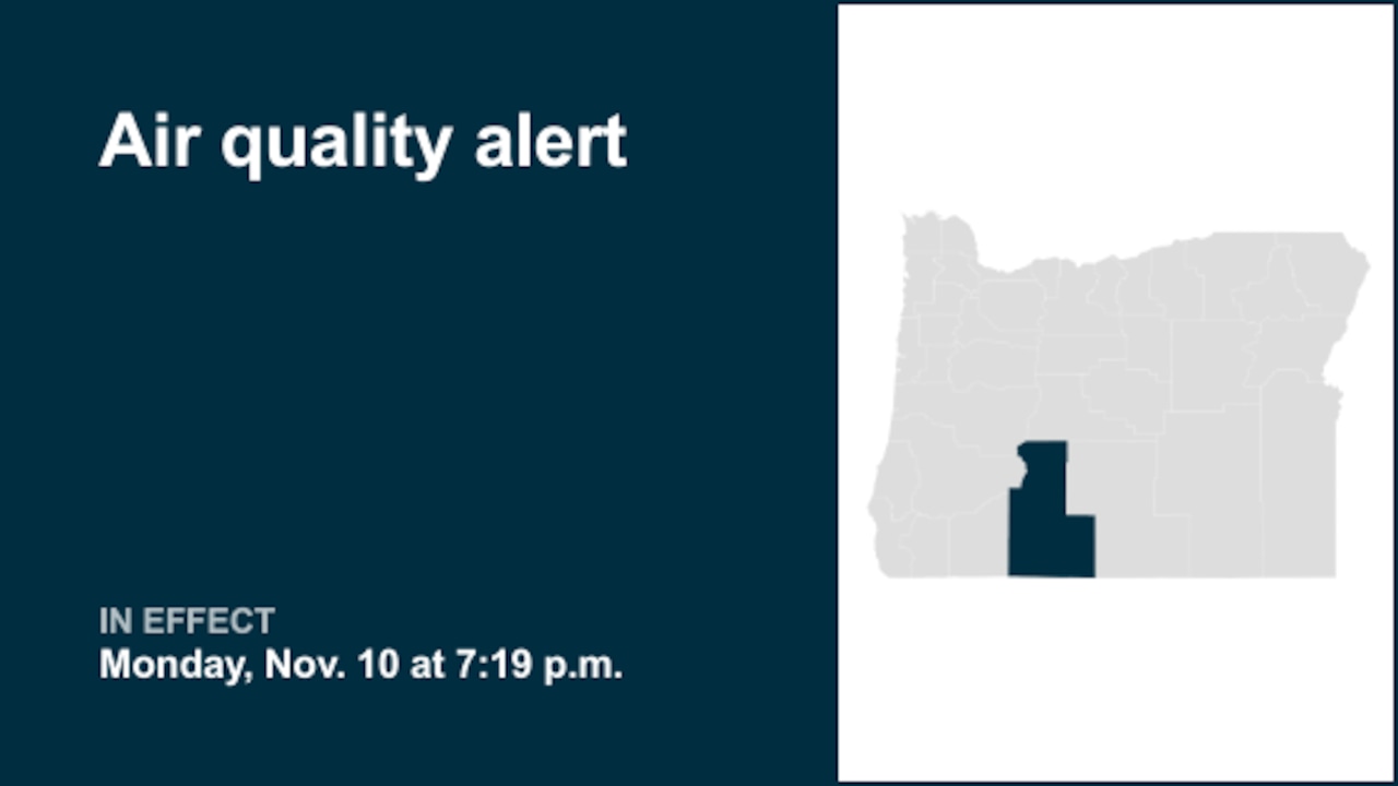 Air quality alert for Klamath County Wednesday