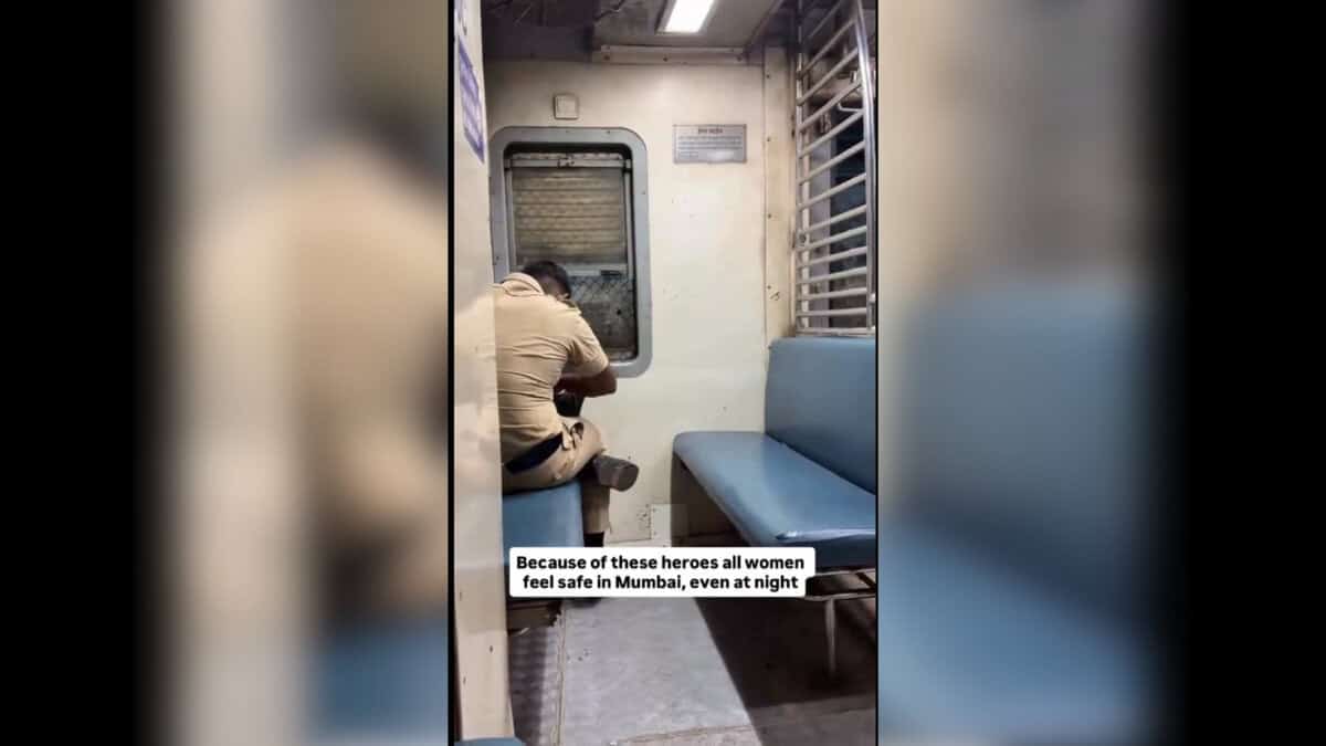Mumbai policeman guards lone woman in empty ladies coach