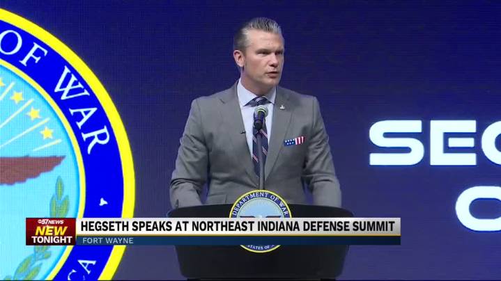 Secretary of War, Pete Hegseth, speaks at Northeast Indiana Defense Summit